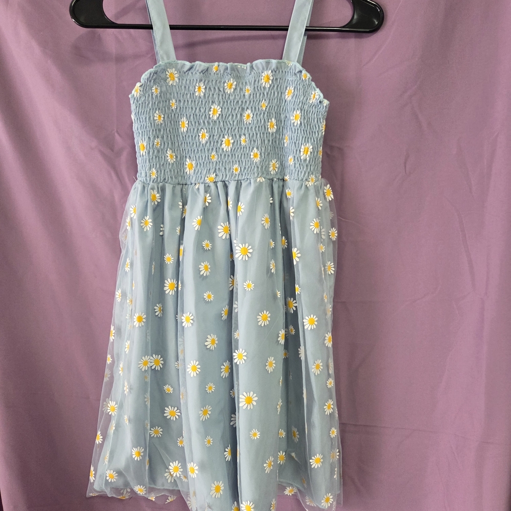 SHEIN Blue Floral Kids Dress